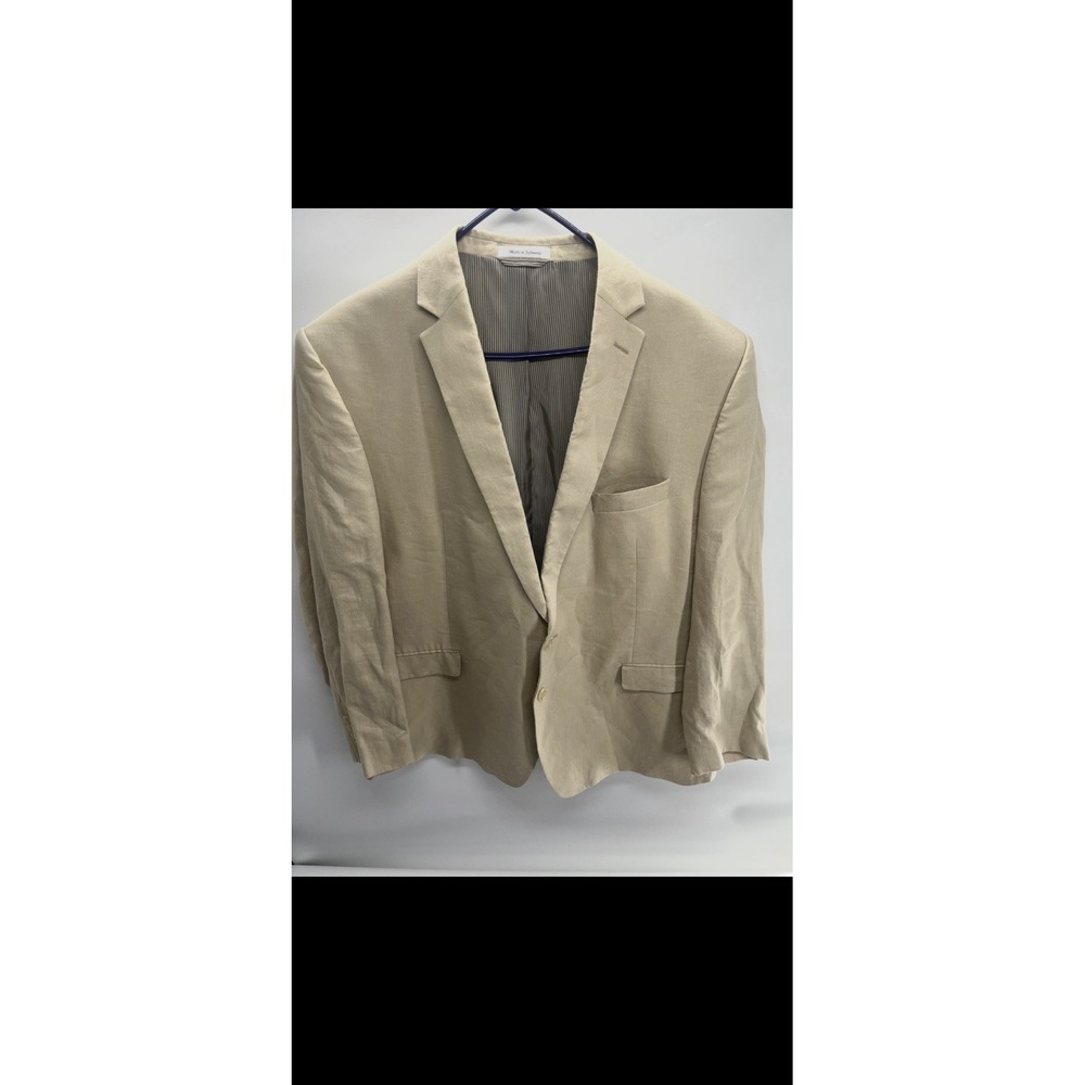Calvin Klein Tan 100% linen suit jacket‎ sport coat 48R
